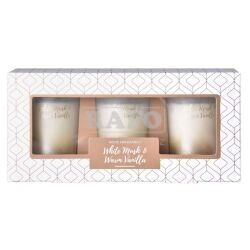 Sada vánočních vonných svíček Emocio: White Musk & Warm Vanilla