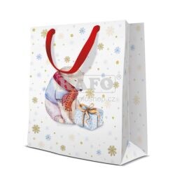 Taška dárková vánoční Lední medvěd, 23 x 18 x 10 cm