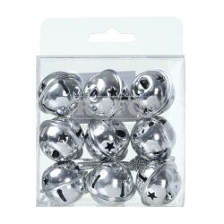 Rolničky vánoční, Silver, 9 ks