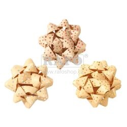 Rozeta dárková kraftová 10 cm, s metalickými hvězdami