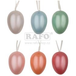 Vajíčka perleťová, plastová, 6 cm, 6 ks