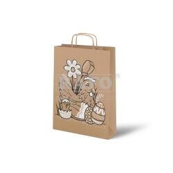 Taška velikonoční papírová Slepička, 22 x 28 x 10 cm