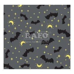Ubrousky Halloween netopýři, 33 x 33 cm, 20 ks