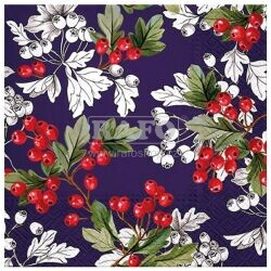 Ubrousky vánoční Jeřabiny, 33 x 33 cm, 20 ks