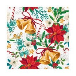 Ubrousky vánoční Botanical Noel, 25 x 25 cm, 20 ks