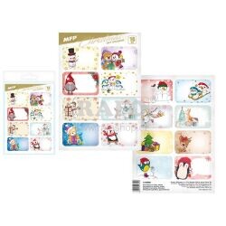 Samolepící jmenovky na dárky vánoční, dětské, 16 ks