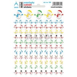 Samolepky vánoční Sněhuláčci, 116 ks