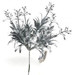 Dekorace větvička zeleň stříbrná, 28 cm