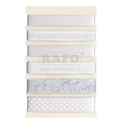 Stuhy dekorační stříbrná sada, 1 m x 6 ks