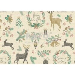 Dárkový balící papír vánoční Zimní les, 1,5 m x 70 cm