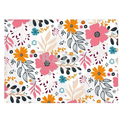 Balící papír dárkový Barevné květiny, 70 x 100 cm
