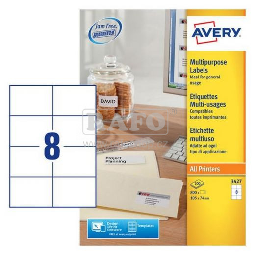 Samolepící štítky Zweckform, 3427, 105 x 74 mm, 100 archů A4