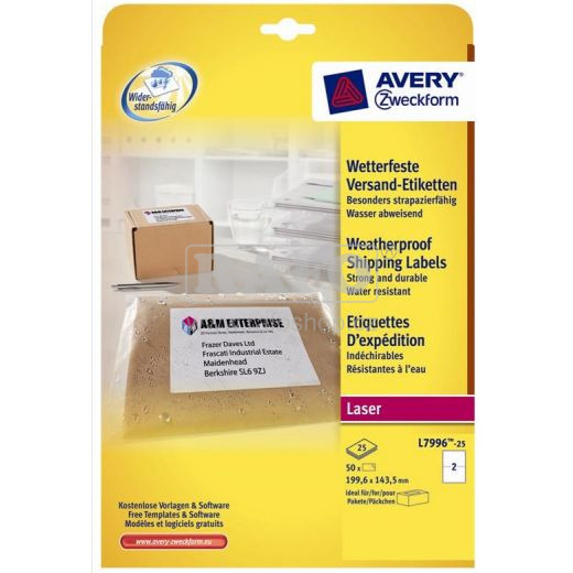 Počasí odolná samolepicí folie  Zweckform, 50 etiket A5, pro laser tisk