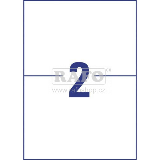 Samolepicí štítky Rayfilm 210 x 148 mm, 100 archů, bílé