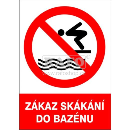 Samolepka Zákaz skákání do vody / do bazénu, A5