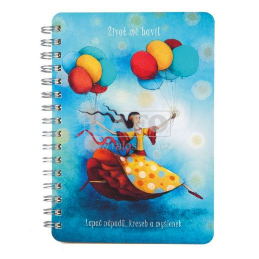 Blok A6 Bobo Duhová kočka: Balónky, linka, 50 listů