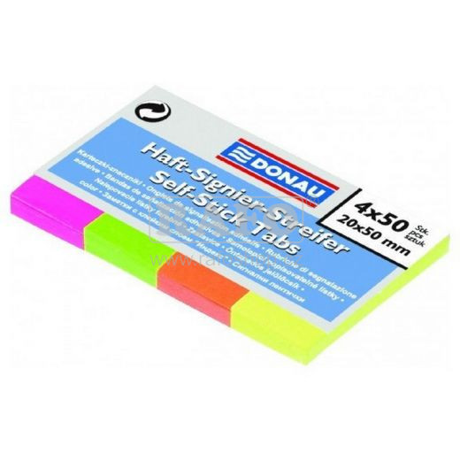 Samolepicí záložka 20 x 50 mm, 4 barvy, Donau