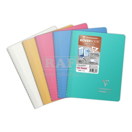 Zápisník Koverbook Clairefontaine Silver A5, linkovaný, 80 listů