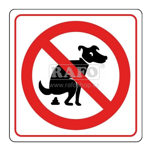 Samolepka Zákaz venčení psů, 11 x 11 cm
