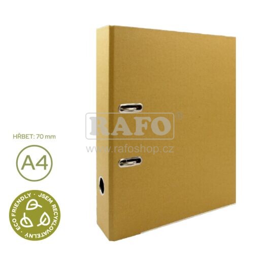 Pořadač ECO kraft, 7 cm, pákový, přírodní hnědý