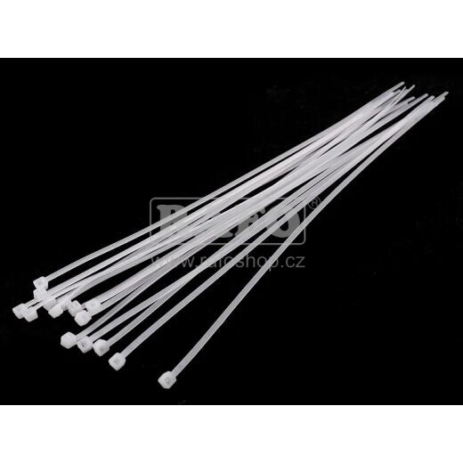 Samovázací pásky 200 x 3,5 mm, průsvitné, 20 ks