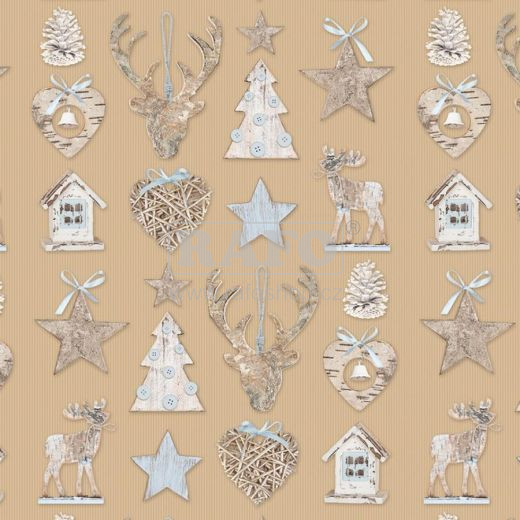 Dárkový papír vánoční kraftový, Jelen, 100 x 70 cm