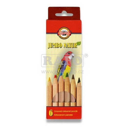 Pastelky 6 barev Koh-i-noor Jumbo Natur 2171, silné