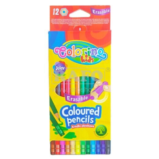Pastelky Colorino gumovatelné, 12 barev, hexagonální