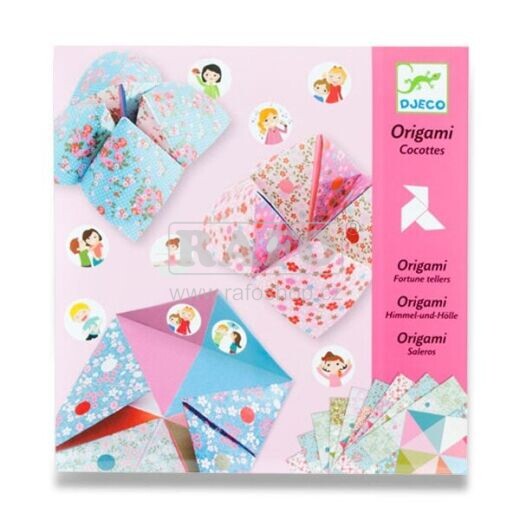 Sada DJECO Origami skládačka Nebe, peklo, ráj - růžová