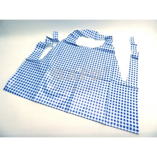 Zástěra na výtvarnou výchovu, kostkovaná modrá