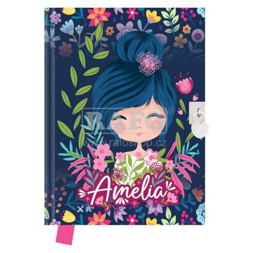 Památník Amelia, se zámkem, 80 listů, 14 x 18 cm