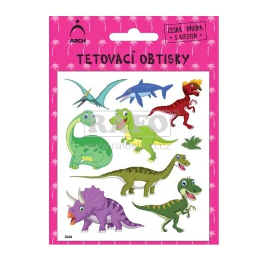 Dětské tetovací obtisky - dinosauři