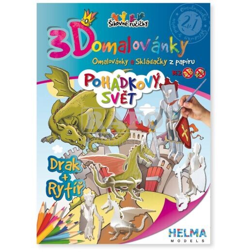 Omalovánky 3D Drak a rytíř