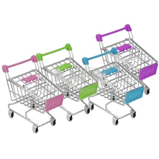 Nákupní vozík mini, kovový 12 x 8 x 12 cm