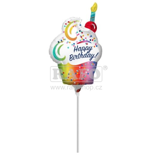 Balónek nafouknutý Narozeninový muffin, 20 cm