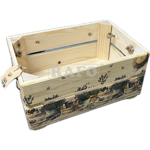 Dřevěná bedýnka EMA - levandule, 31 x 21 x 14 cm