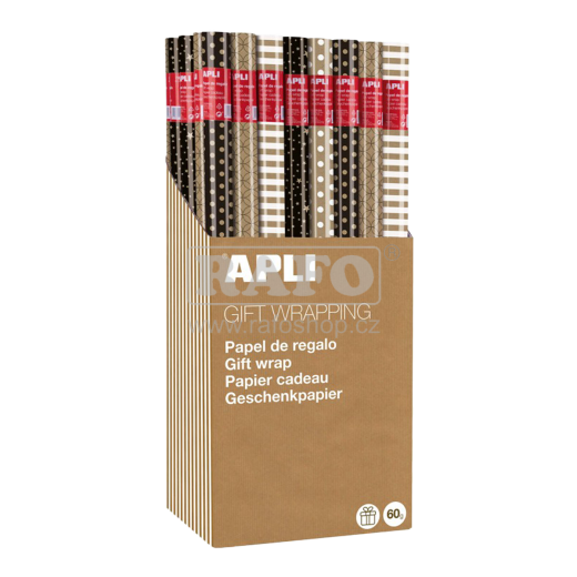 Balící papír dárkový Kraft Black & White 70 x 200 cm