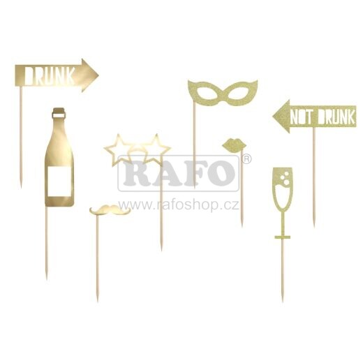 Sada pro fotokoutek: Zlatá party, 8 ks