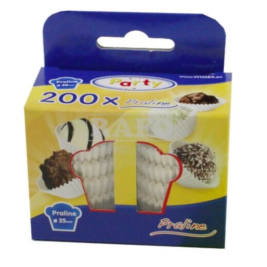 Cukrářský košíček 25 x 18 mm, bílý, 200 ks