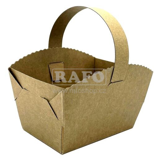 Svatební košíček, kraftový, na výslužku