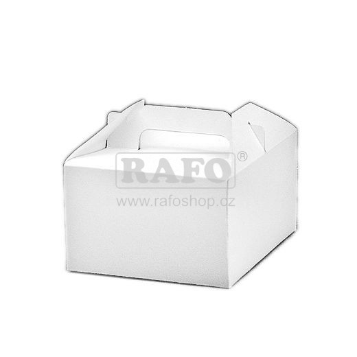 Krabice na výslužku 27 x 18 x 8 cm, bílá s uchem