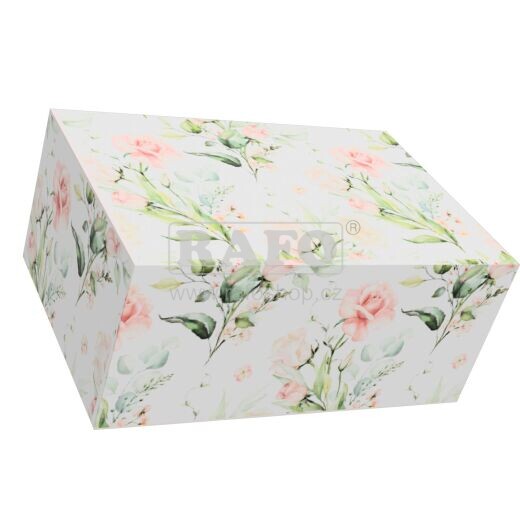 Dárková krabička na cukroví Picollo růže, 16 x 11 x 7 cm