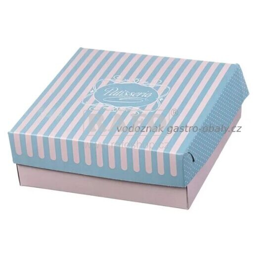 Cukrářská krabice nepromastitelná - Patisserie, 25 x 25 x 8 cm