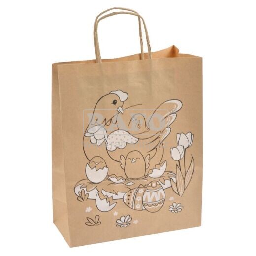 Taška papírová velikonoční s uchem