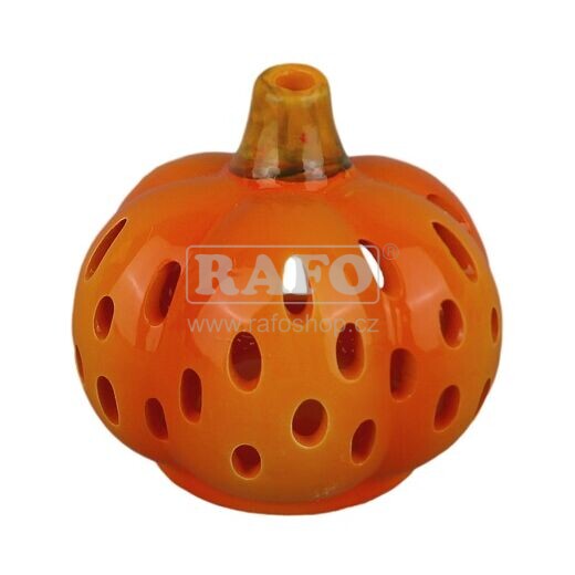 Svícen keramická dýně děrovaná, 8,5 x 8 cm