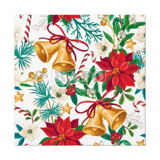 Ubrousky vánoční Botanical Noel, 25 x 25 cm, 20 ks